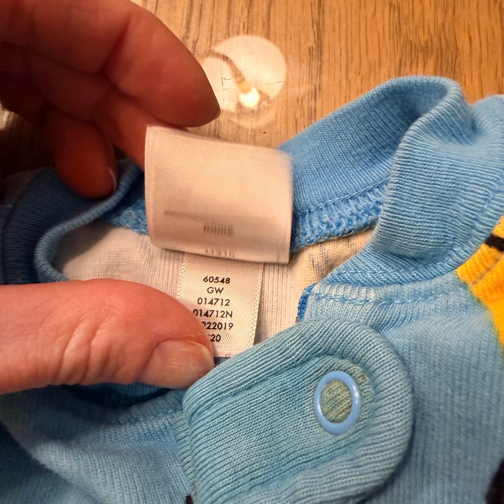 Hanna Andersson Blue Banana Print Kids Footie 3-6 Mths - Picture 4 of 5